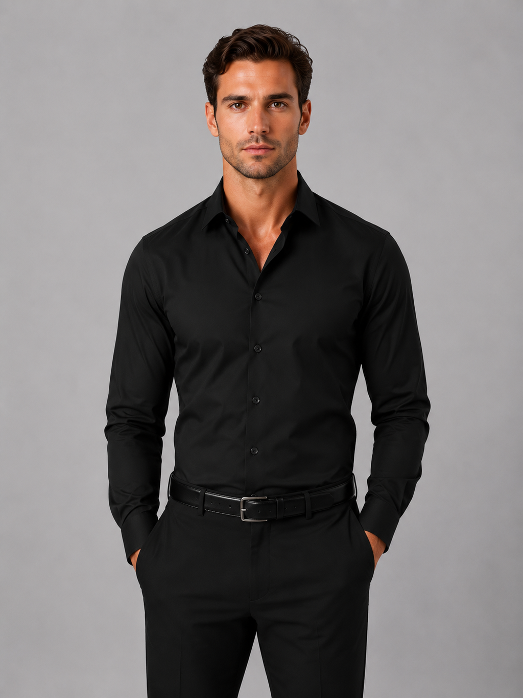 Men's Slim Fit Dress Shirt – Long Sleeve Smart Formal Shirt