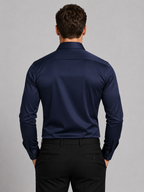 Men’s Slim Fit Satin Feel Stretch Shirt – Tailored Smart Style