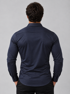 Men’s Slim Fit Satin Look Stretch Dress Shirt – Tailored Smart Style