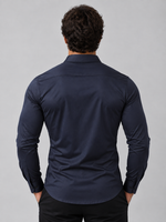 Men’s Slim Fit Satin Look Stretch Dress Shirt – Tailored Smart Style