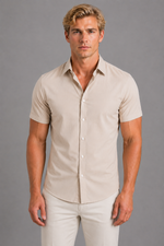 Men's Slim Fit Short Sleeve Shirt – Smart Casual Summer Style