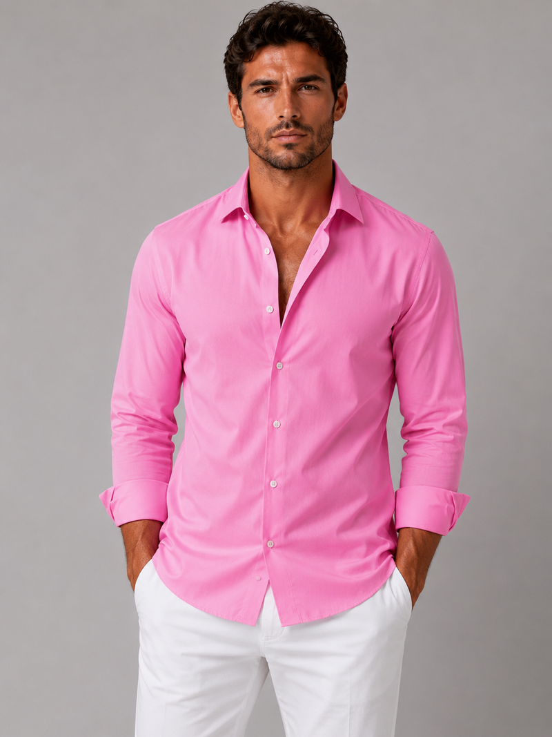 Men’s Slim Fit Stretch Dress Shirt – Smart Business Formal Style