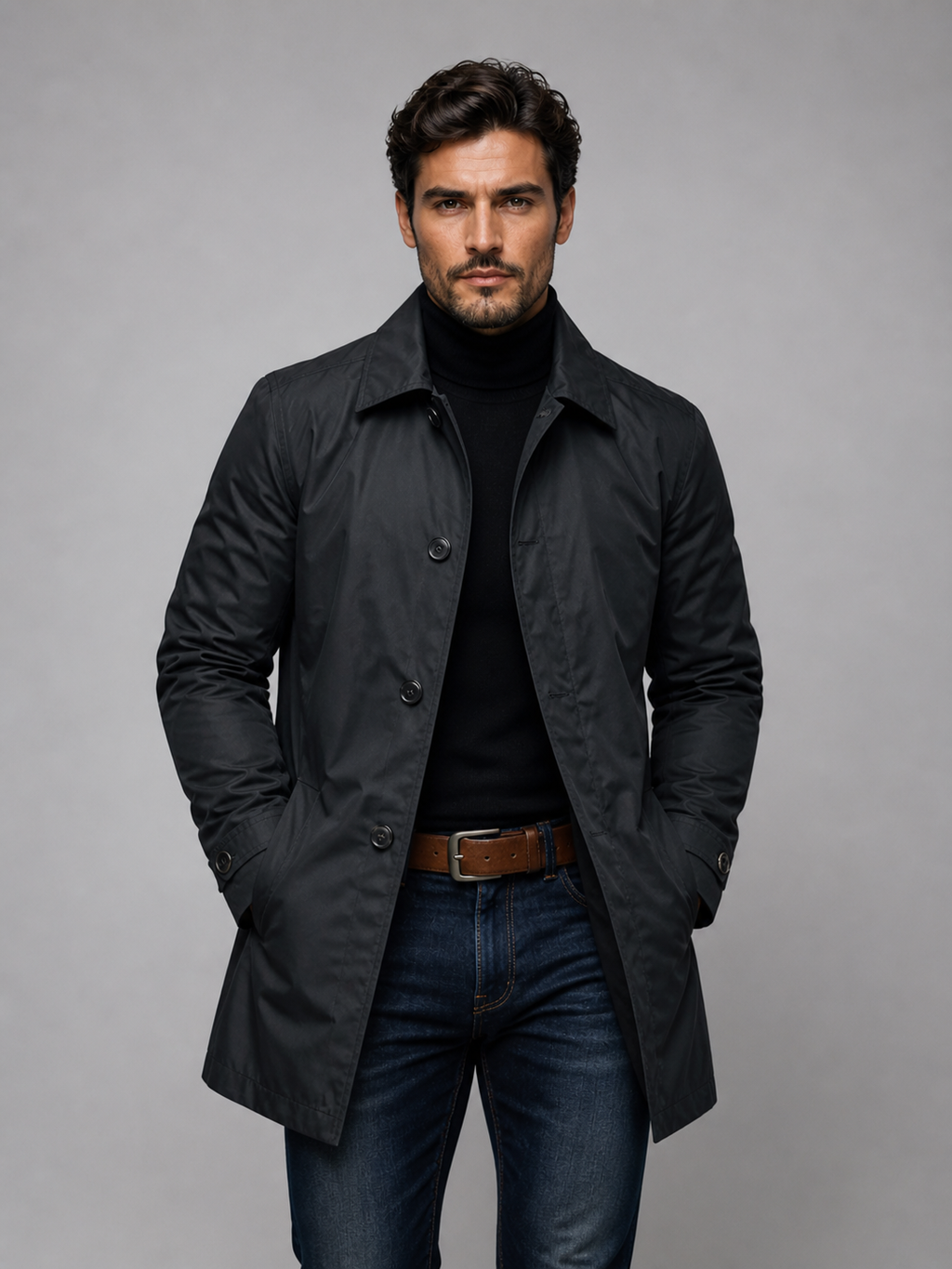 Men’s Tailored Classic Coat – Structured Smart-Casual Outerwear