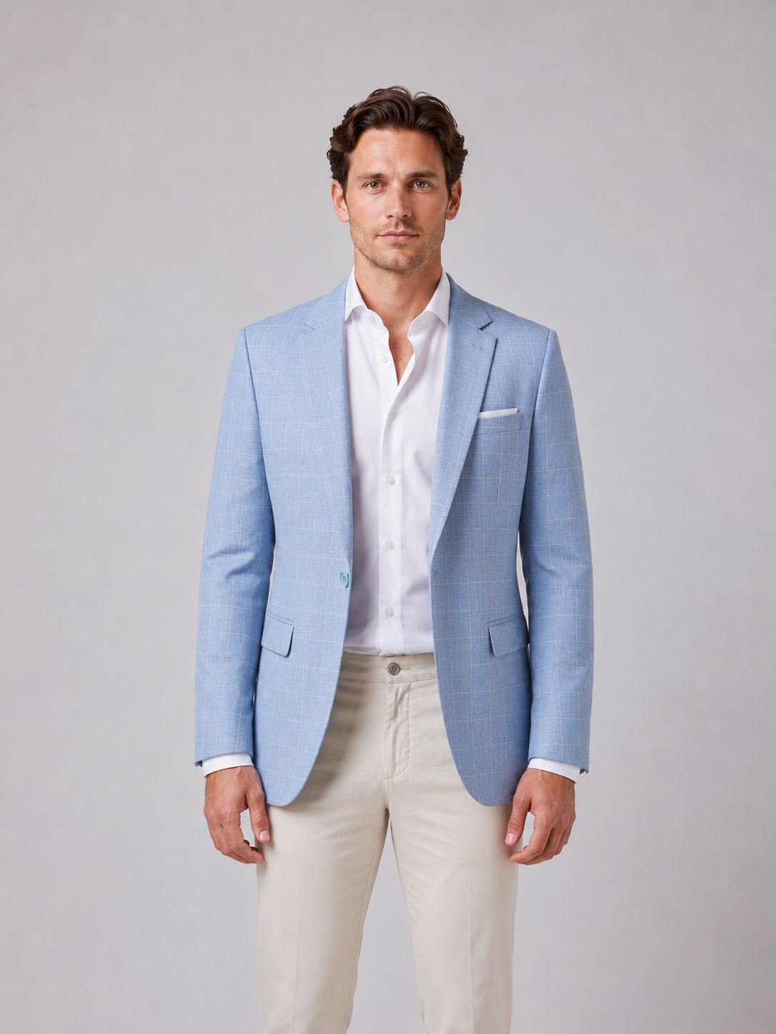 Men's Tailored Windowpane Blazer – Smart Tailored Jacket