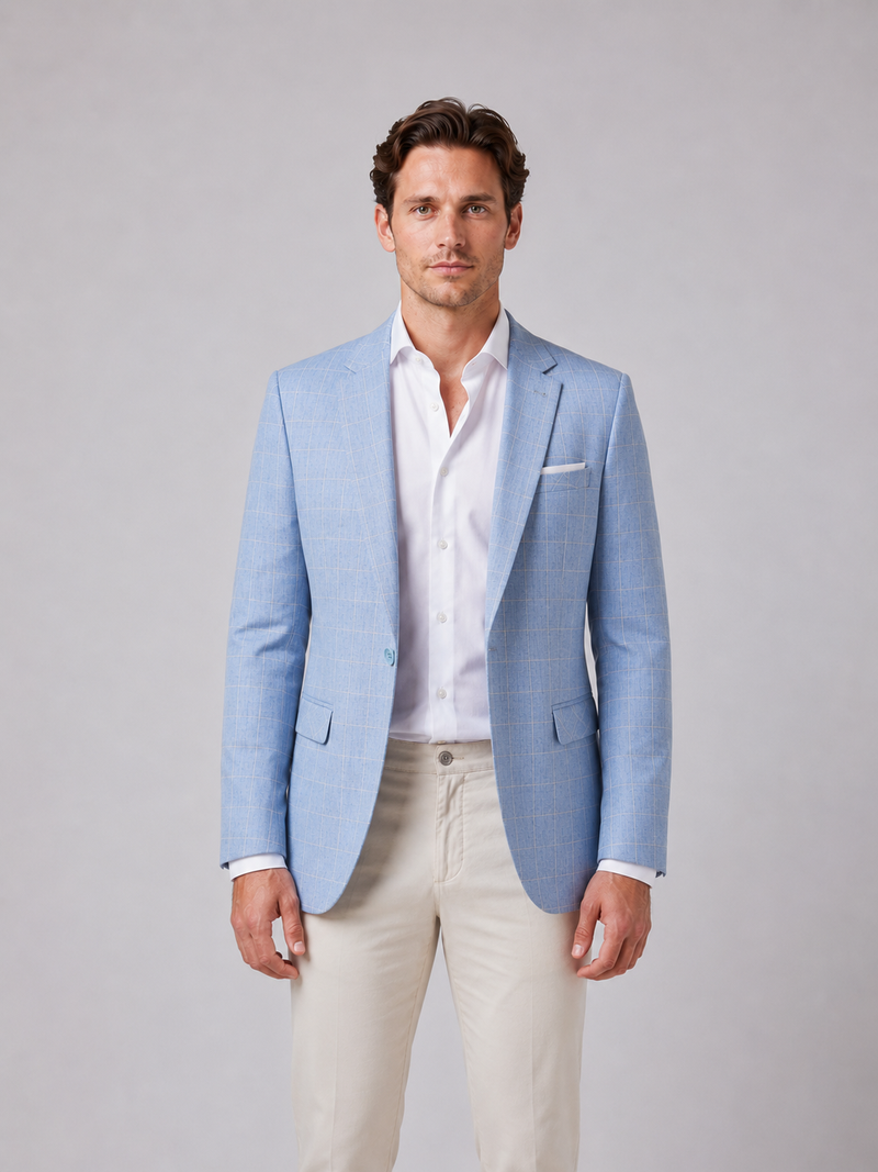 Men's Tailored Windowpane Blazer – Smart Tailored Jacket