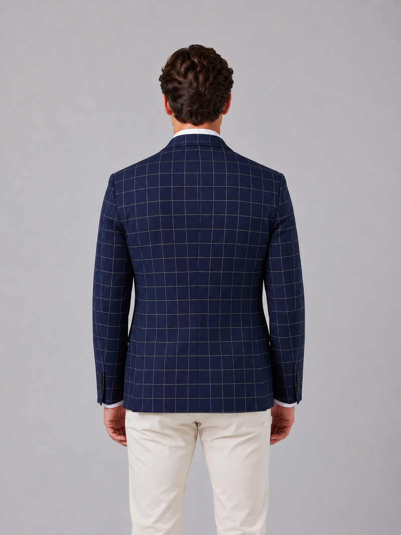 Men's Tailored Windowpane Blazer – Smart Tailored Jacket
