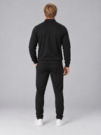Men’s Textured Full Zip Tracksuit – Collared Jacket & Joggers Two-Piece Set