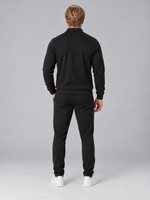 Men’s Textured Full Zip Tracksuit – Collared Jacket & Joggers Two-Piece Set