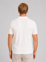 Men's Textured Knit Polo Shirt – Lightweight Breathable Summer Fit