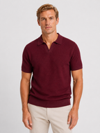 Men's Textured Knit Polo Shirt – Lightweight Breathable Summer Fit