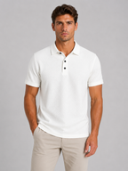 Men's Textured Knit Polo Shirt – Smart Casual Summer Style