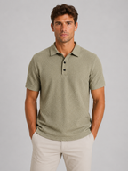 Men's Textured Knit Polo Shirt – Smart Casual Summer Style