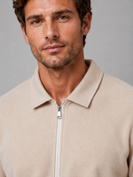 Men’s Two-Piece Zip Jacket & Trousers Set – Textured Smart Casual Co-Ord