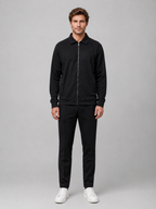 Men’s Two-Piece Zip Jacket & Trousers Set – Textured Smart Casual Co-Ord