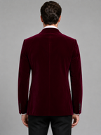 Men’s Velvet Tuxedo Blazer – Peak Lapel Formal Dinner Jacket
