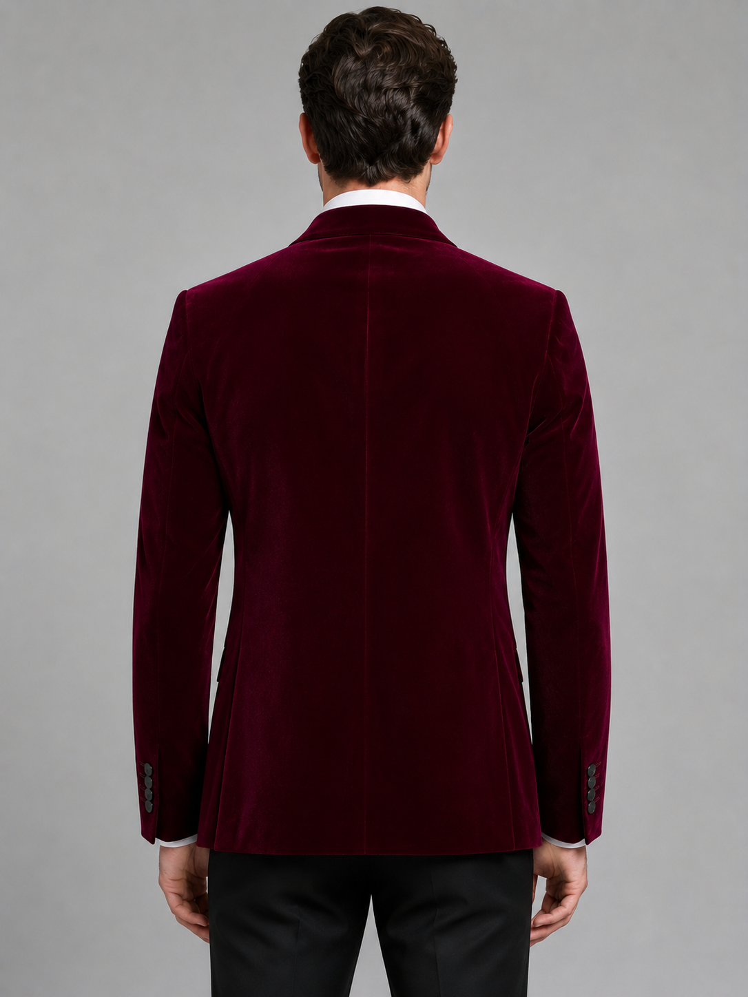 Men’s Velvet Tuxedo Blazer – Peak Lapel Formal Dinner Jacket
