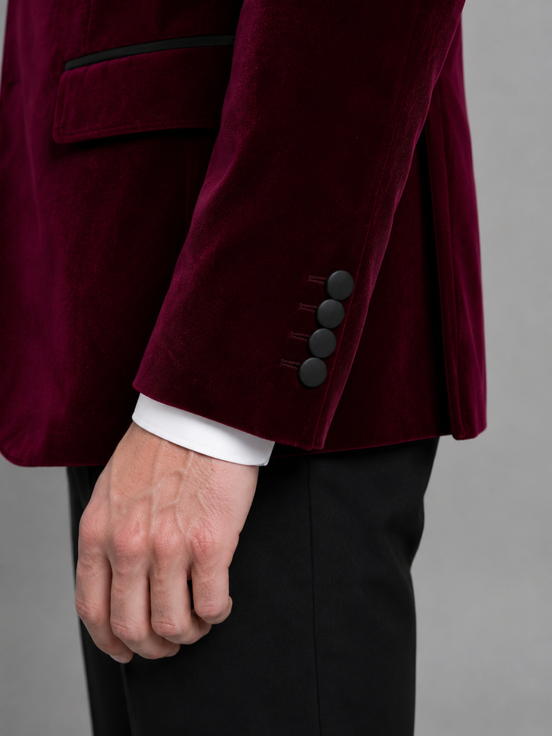 Men’s Velvet Tuxedo Blazer – Peak Lapel Formal Dinner Jacket