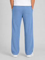Men's Waffle Knit Drawstring Trousers – Relaxed Casual Lounge Fit