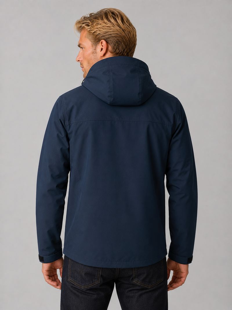 Men’s Wind & Water Resistant Hooded Windbreaker – Zip Up Outdoor Jacket