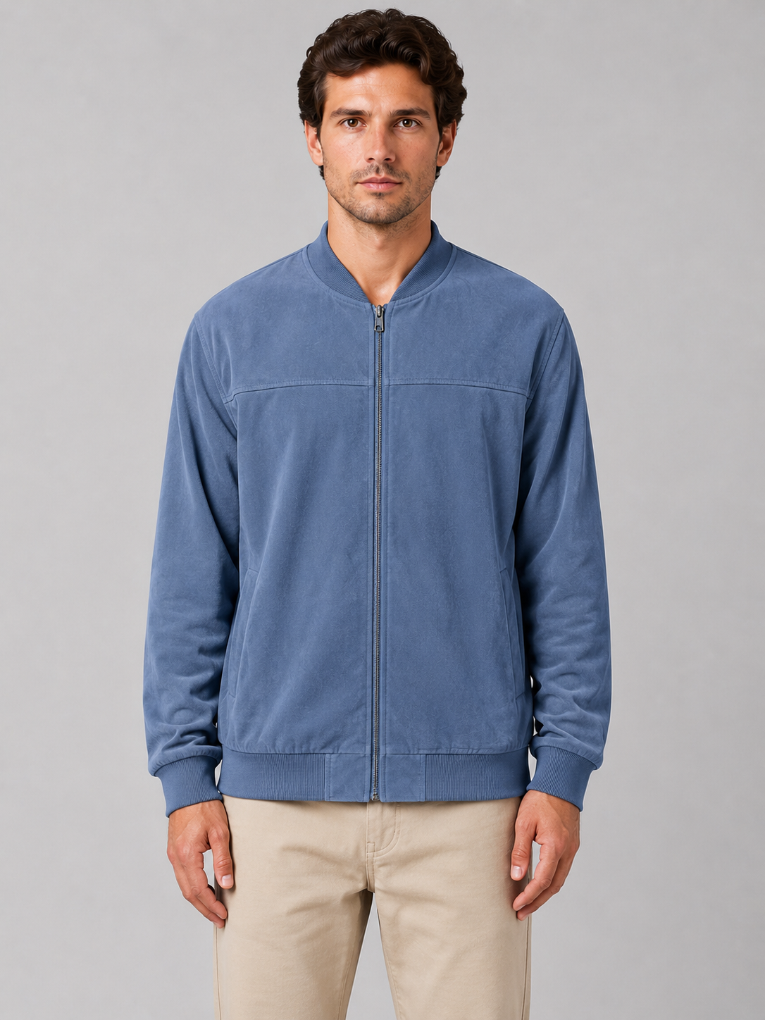 Men's Zip Bomber Jacket – Casual Regular Fit