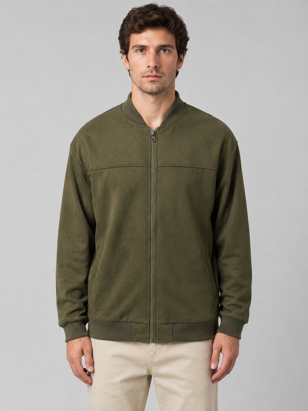 Men's Zip Bomber Jacket – Casual Regular Fit
