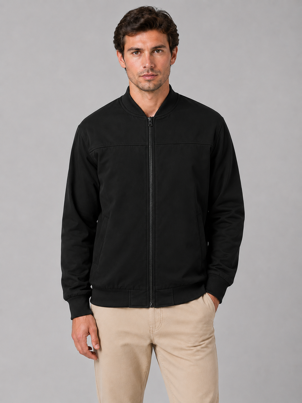 Men's Zip Bomber Jacket – Casual Regular Fit