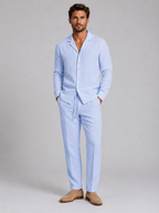 Men’s Linen Style Shirt & Trousers Set – Relaxed Tailored Fit