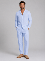 Men’s Linen Style Shirt & Trousers Set – Relaxed Tailored Fit