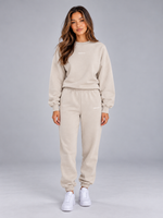 Women’s Oversized Tracksuit Set – Sweatshirt & Cuffed Joggers