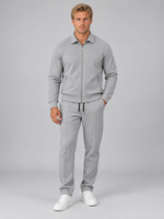 Men’s Textured Full Zip Tracksuit Set