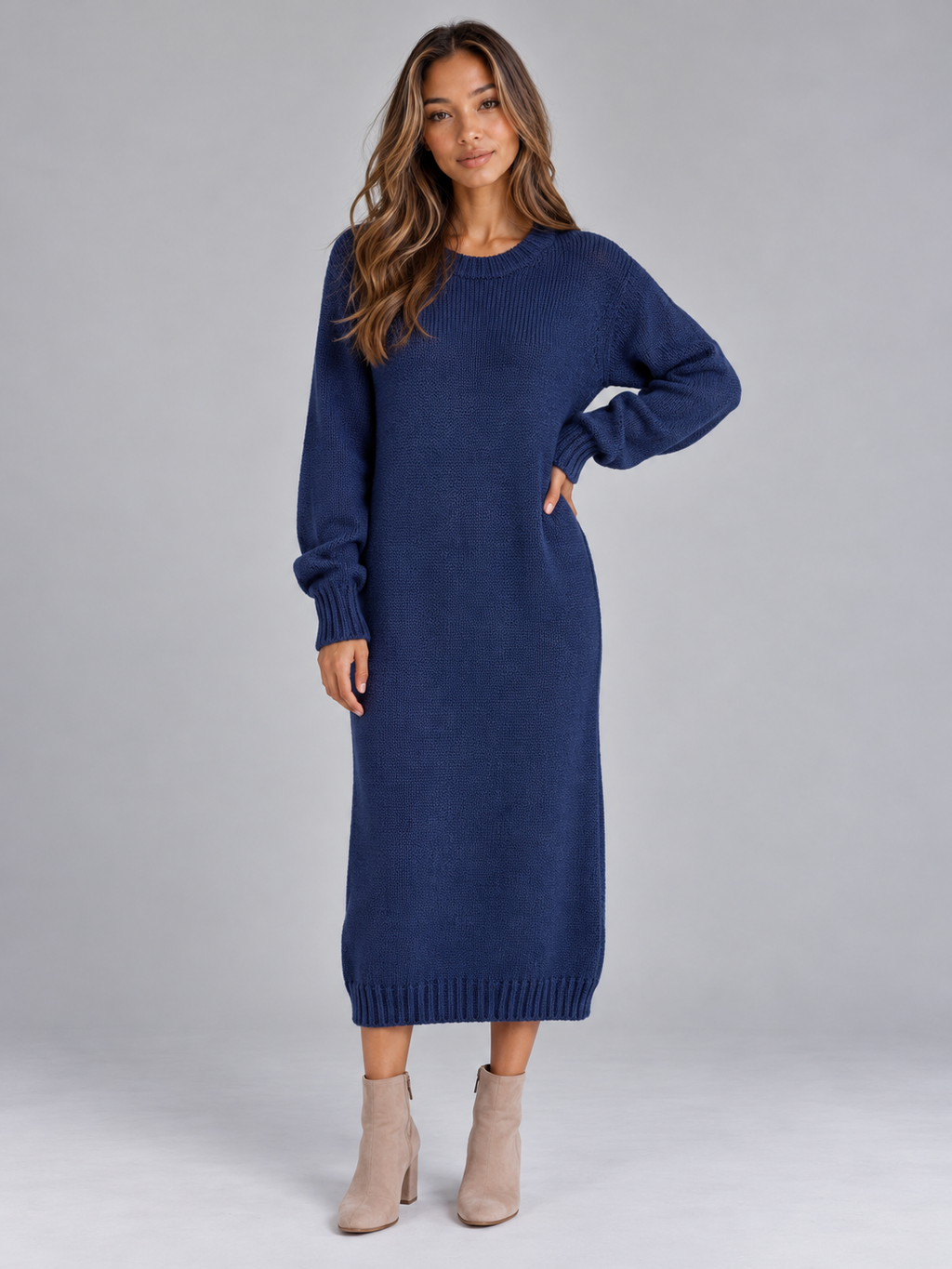 Women’s Knitted Jumper Midi Dress