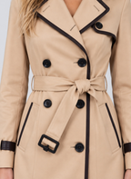 Women’s Double-Breasted Trench Coat – Belted Longline Jacket