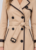 Women’s Double-Breasted Trench Coat – Belted Longline Jacket