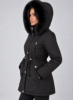 Women’s Fleece Lined Winter Parka – Faux Fur Hooded Coat