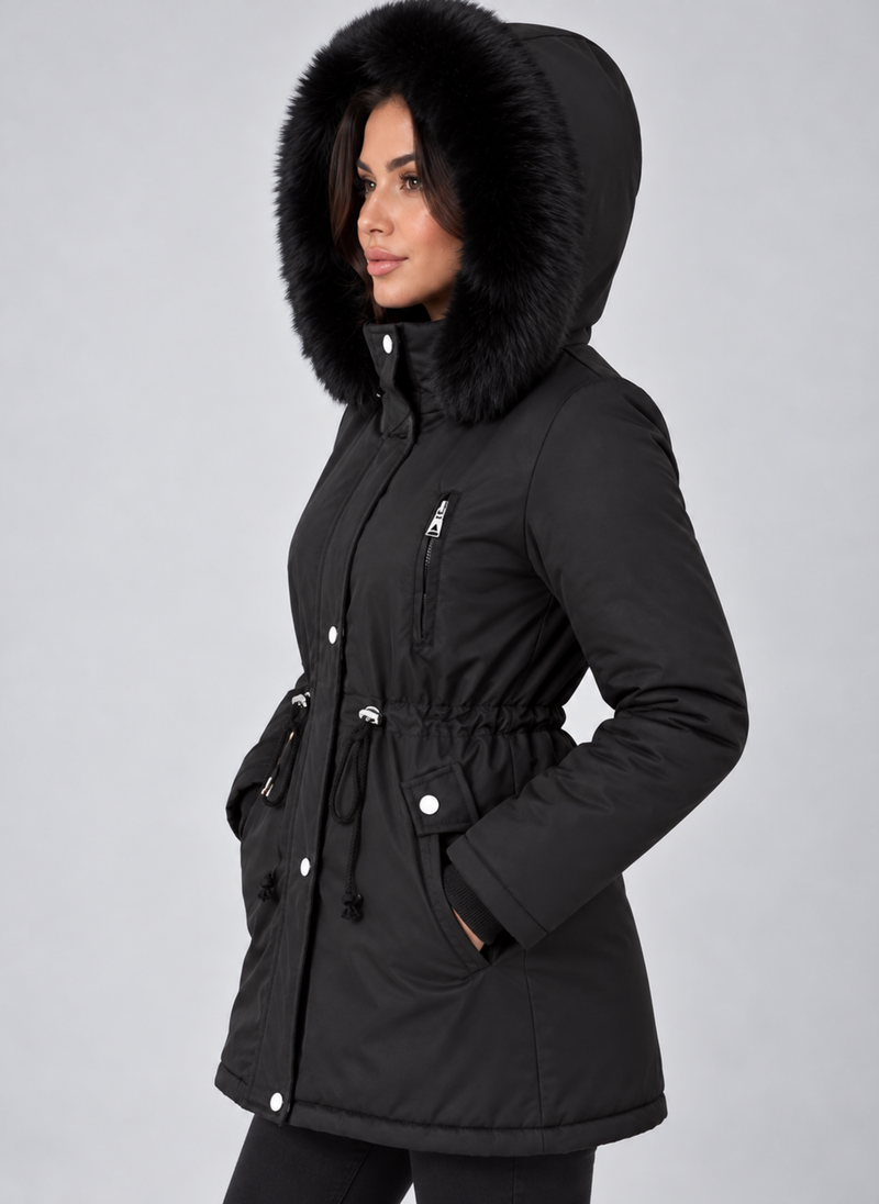 Women’s Fleece Lined Winter Parka – Faux Fur Hooded Coat