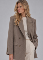 Women’s Oversized Double-Breasted Blazer – Tailored Longline Jacket