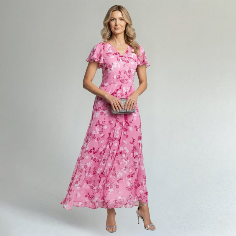 Women’s Floral Maxi Dress – Soft Chiffon Feel