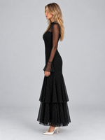 Women’s Polka Dot Long Sleeve Maxi Dress