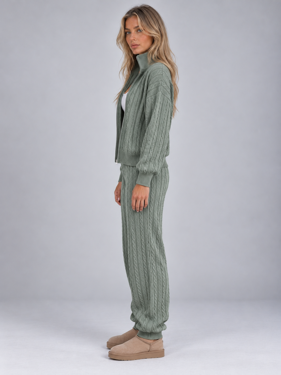 Women’s Cable Knit Two-Piece Co-Ord Set