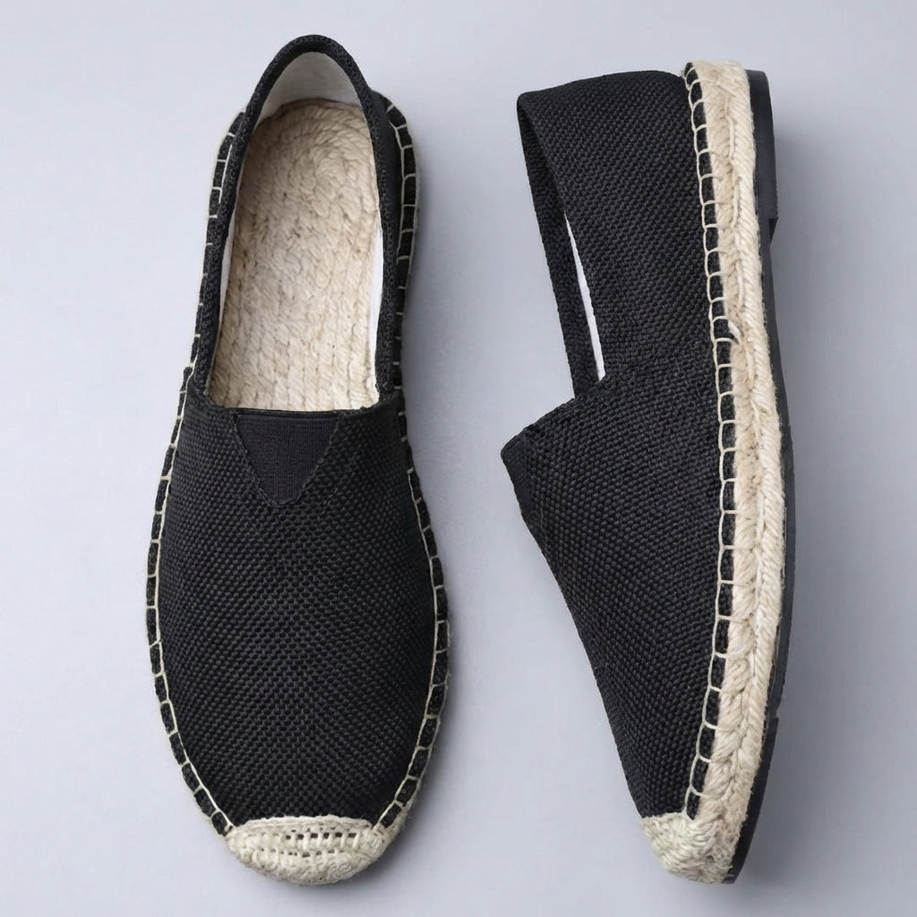 Men's Orthopedic Slip-On Espadrilles – Jute Sole Cushioned Footbed Non-Slip