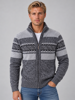 Men’s Full Zip Knitted Cardigan – High Neck Jumper