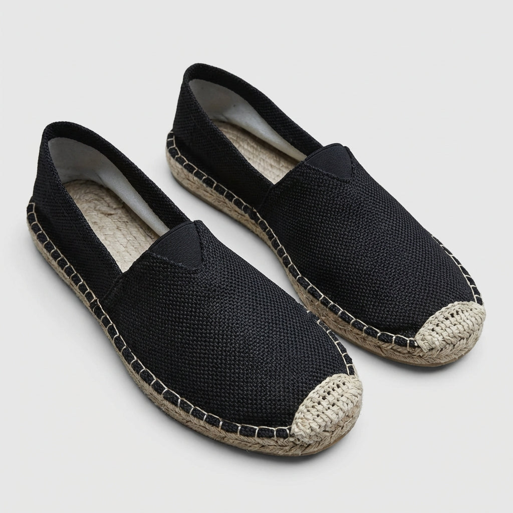 Men's Orthopedic Slip-On Espadrilles – Jute Sole Cushioned Footbed Non-Slip