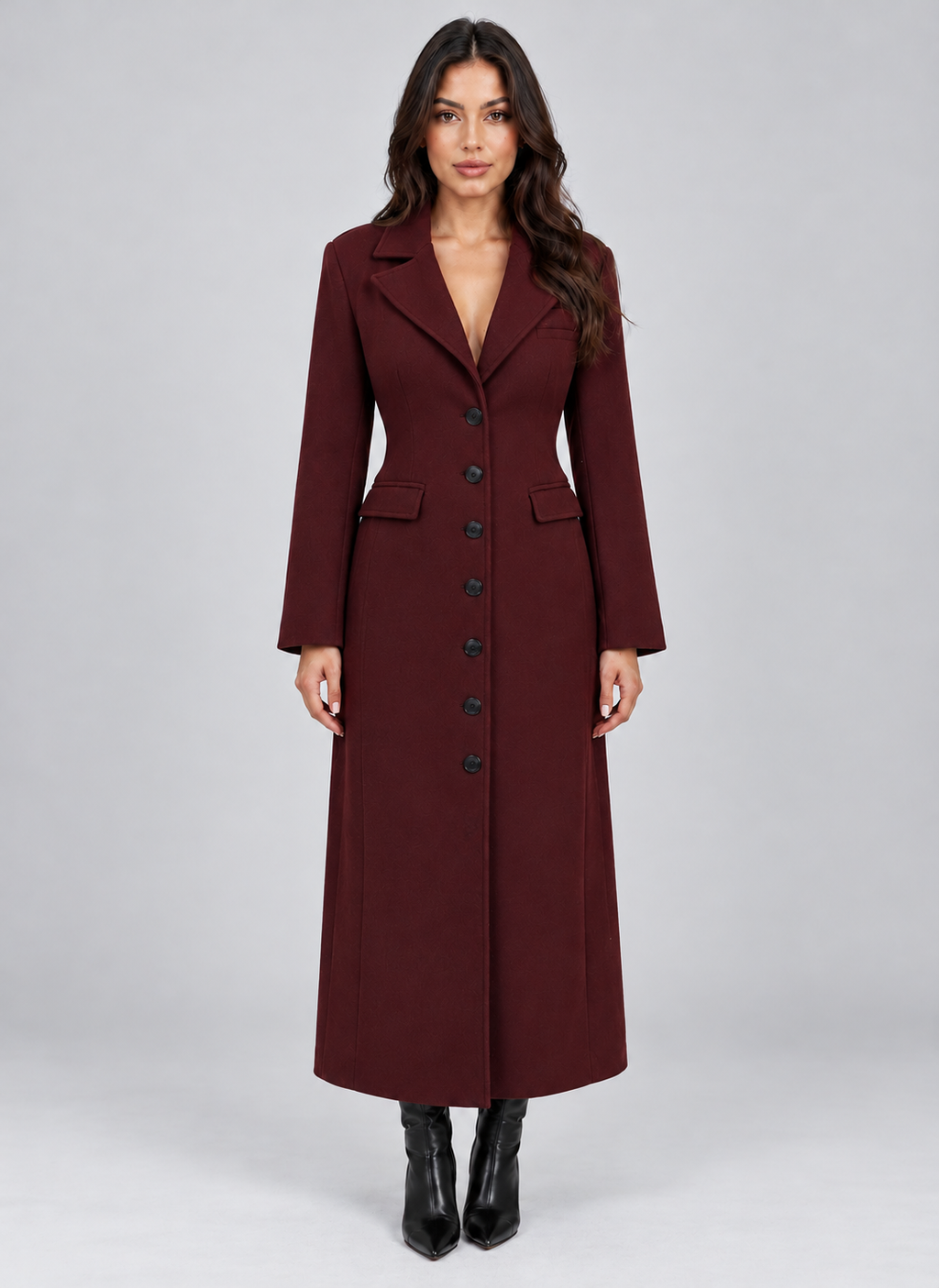 Women’s Belted Long Tailored Coat