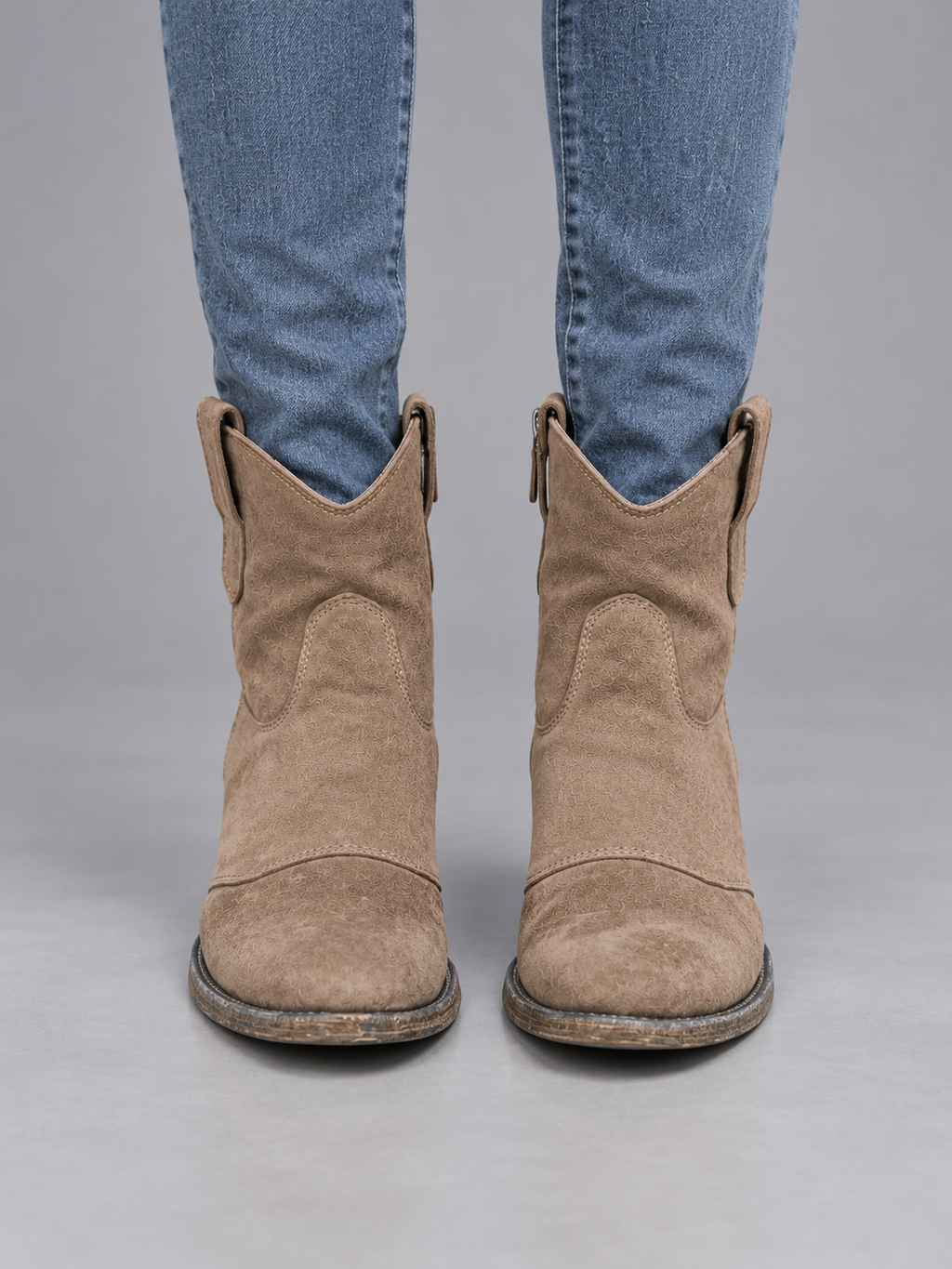 Women’s Suede Look Cowboy Ankle Boots
