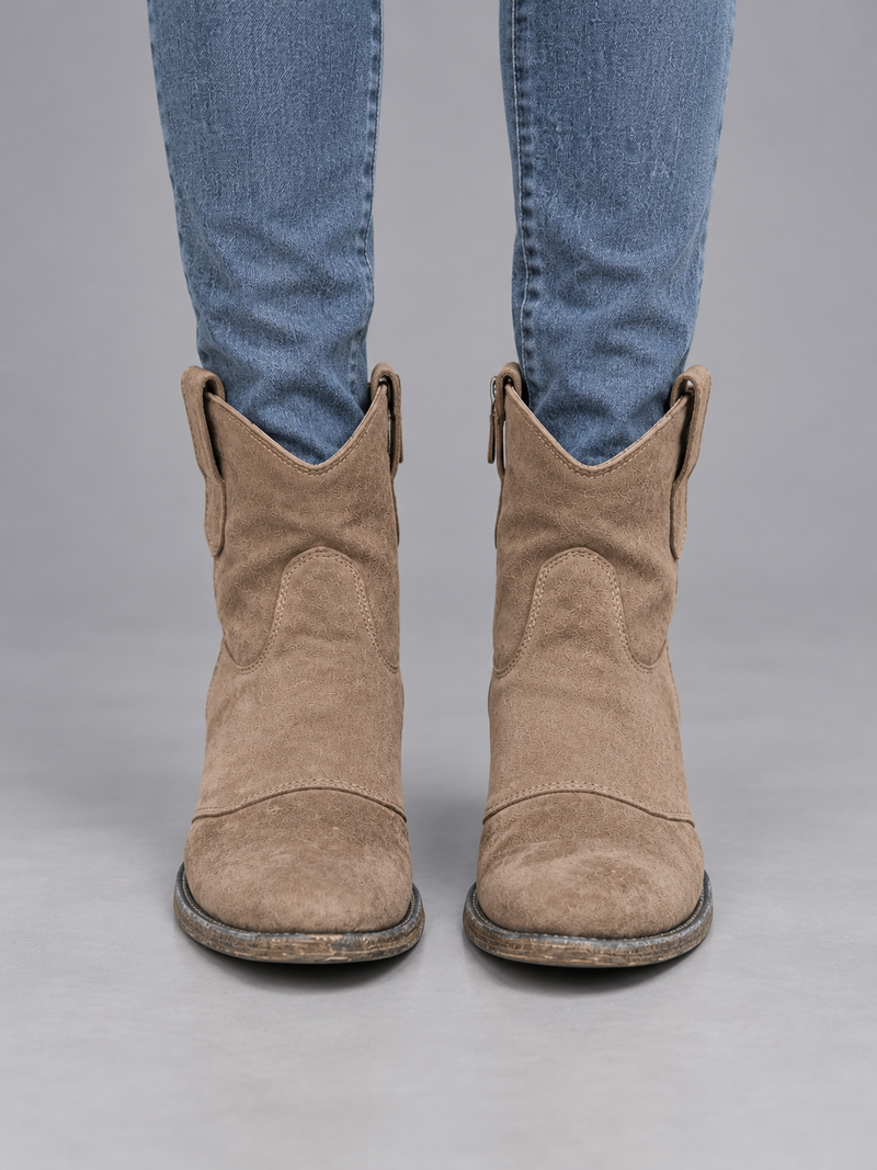 Women’s Suede Look Cowboy Ankle Boots