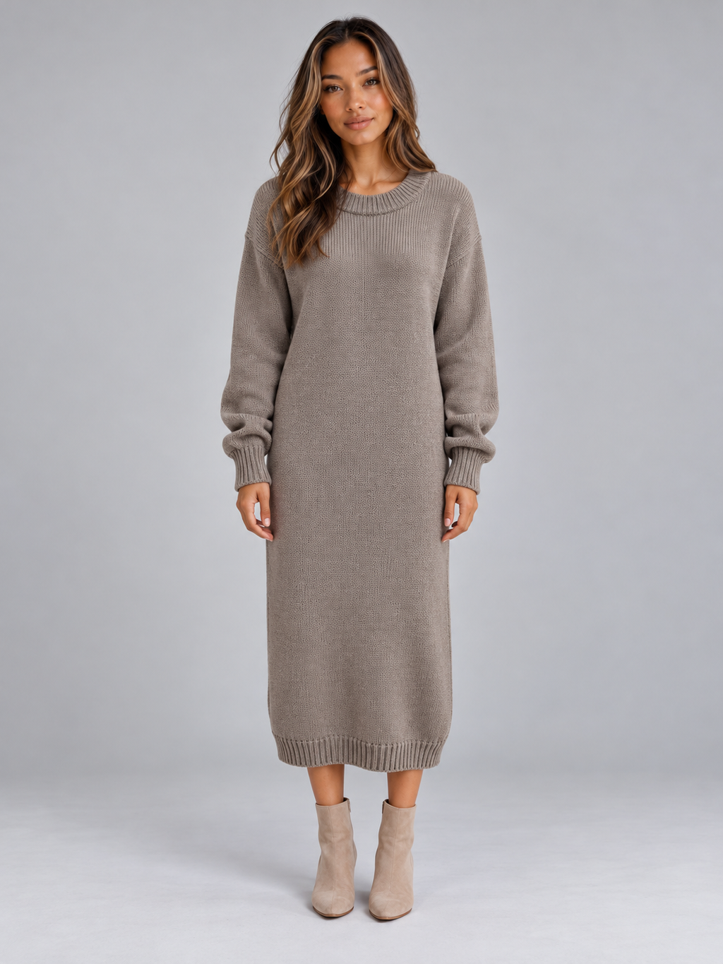 Women’s Knitted Jumper Midi Dress