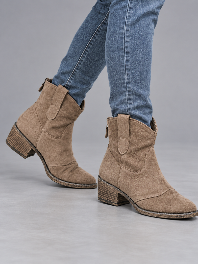 Women’s Suede Look Cowboy Ankle Boots