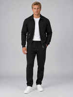 Men’s Textured Full Zip Tracksuit Set
