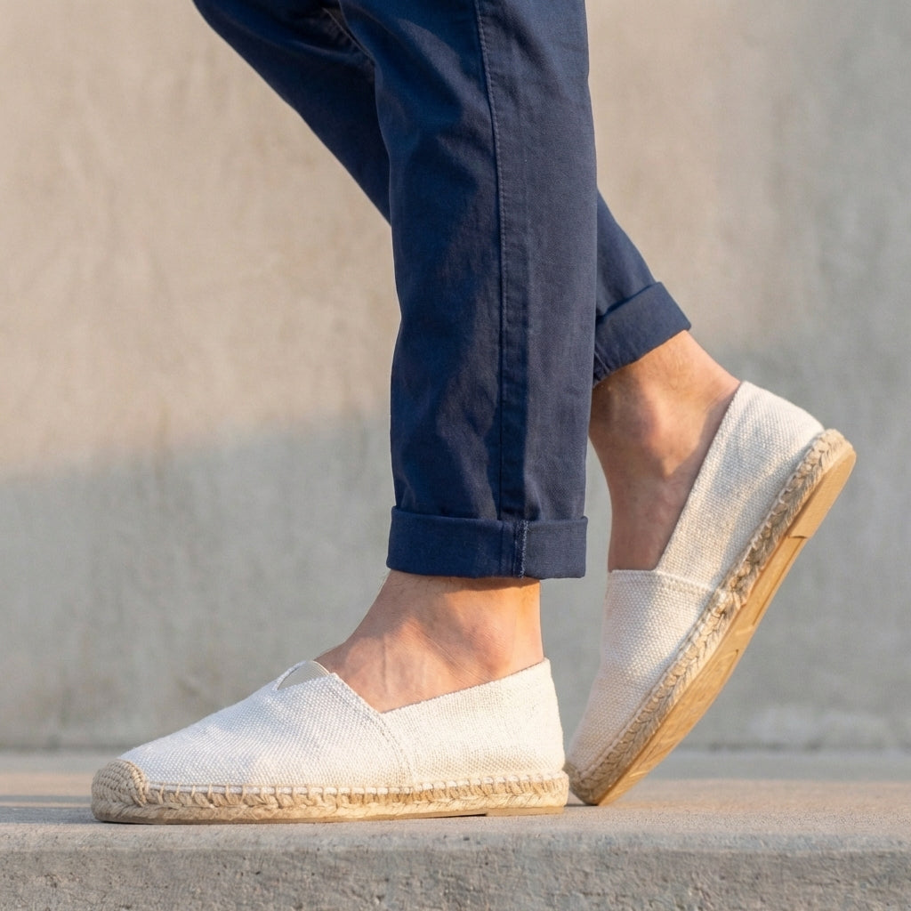 Men's Orthopedic Slip-On Espadrilles – Jute Sole Cushioned Footbed Non-Slip
