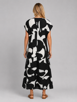 Women's Abstract Print Maxi Dress – Flattering Summer Style